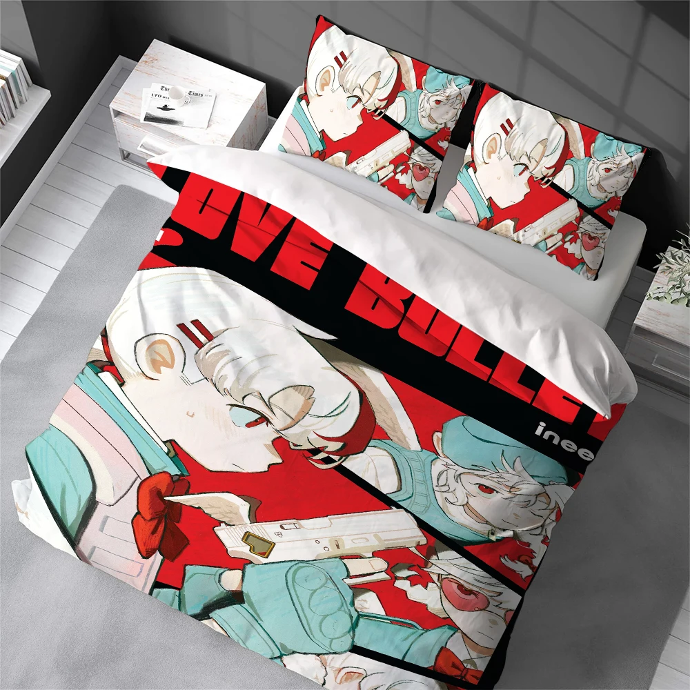 

L-loves B-bullets Duvet Cover Set Soft Wash Bed 3 Piece Summer Comfortable Student Dormitory Home Baby Bedding Best seller