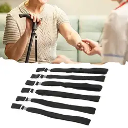블랙 손목 스트랩 핸드 손목 밴드, 목발 지팡이 로프, 하이킹 워킹 폴 스틱 액세서리, 범용 액세서리, 6 개