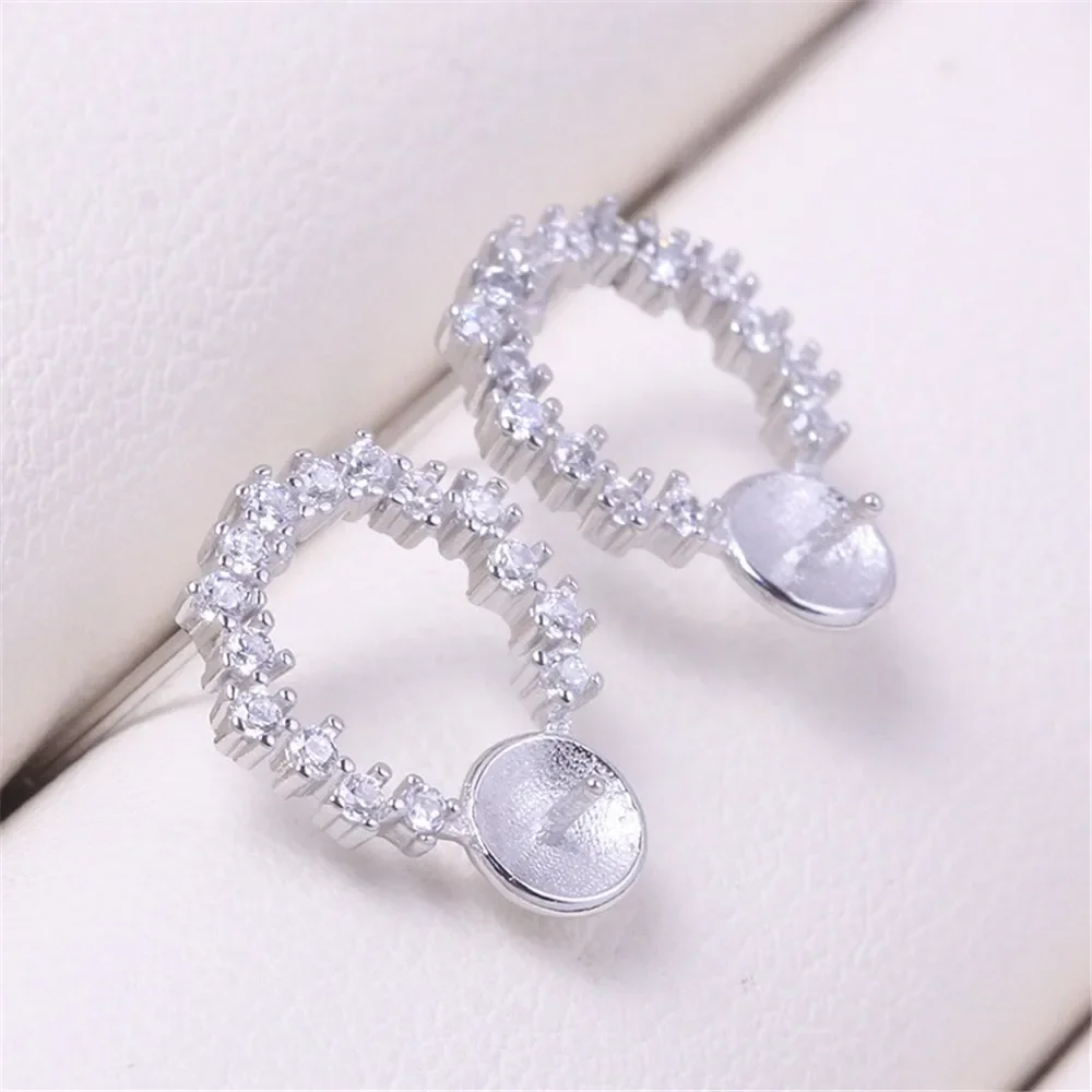 S925 Sterling Silver Pearl Earring Settings DIY Jewelry Making Supplies Blank Earring Posts for Handcrafted Accessories No Pearl