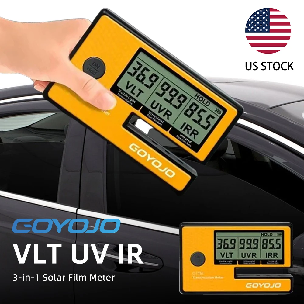 3-in-1 Window Tint Meter Solar Film Tester Transmission Meter VLT IR UV Rejection Measurement Car Tint Window Film Tester