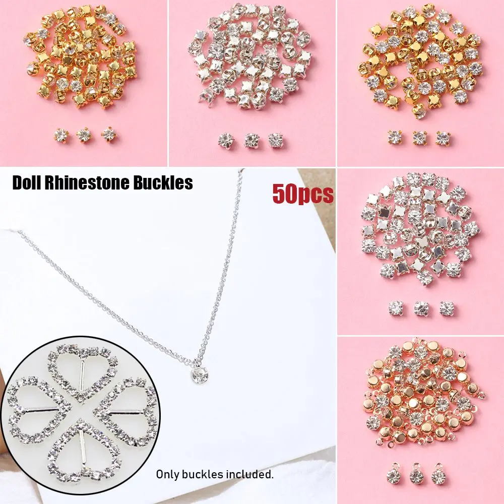 Dollhoues Miniature Craft Sewing Buckle Patchwork Decoration Rhinestone Buckles Mini Button DIY Doll Clothes Necklace Buttons