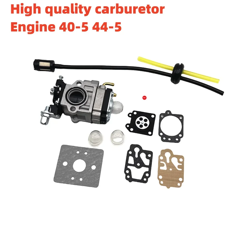 Kit de carburador de 15mm para roçadora 43cc 49cc 52cc, cortador de escova com mangueira de vedação, vela de ignição, filtro de gasolina, peças de