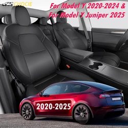 For Tesla Model Y Juniper 2025 Seat Covers 5 Seater for Model Y 20-24 Dog Pet Seat Covers Nappa PU Front & Rear Seat Protectors