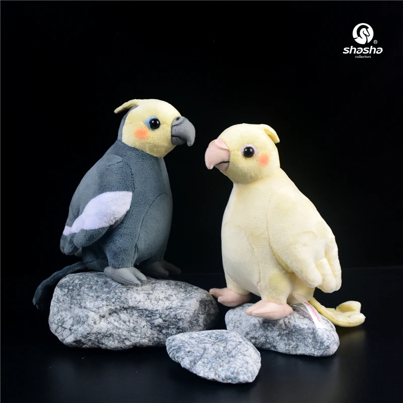 

H18cm Cute Cockatiel Plush Toy Small Parrot Figurine Realistic Animal Plush Toy Kids Girl Birthday Gift