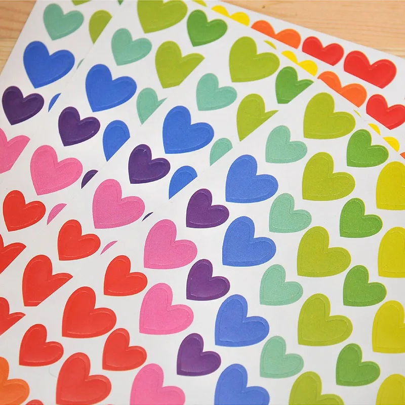 6pcs Reward Stickers Cartoon Color Diary Calendar Decorative Dots Heart Pentagram Children Handmade DIY Sticker Toys TMZ