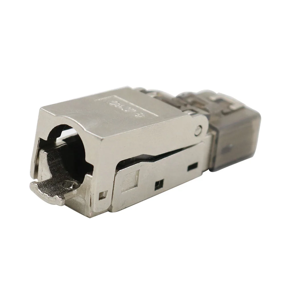 Cat8 Cat.6A Cat7 RJ45 التوصيل محمية يموت الصب المعادن سهلة المجال إنهاء إيثرنت محول لوحة التوصيلات موصل 2/10/20/50 قطعة