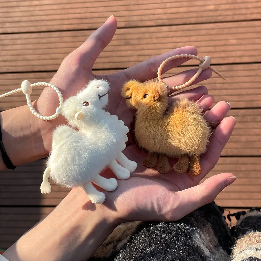 

9cm Mini Cute Desert Camel Plush Doll Keychain Pendant Fun Travel Souvenirs Simulation Camel Plush Doll Backpack Decoration