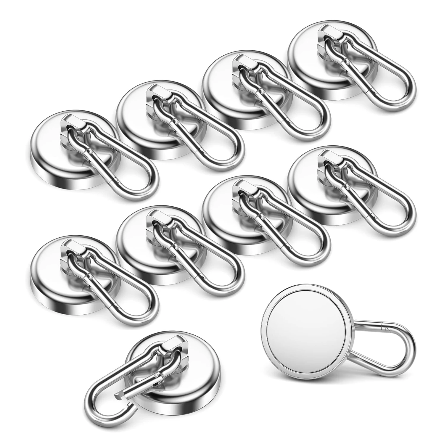 Super Strong Neodymium Magnet Carabiner Magnetic Ring 49 LBS Keychain Magnetic Ring Magnetic Seat Rotating Magnetic Suction Cup