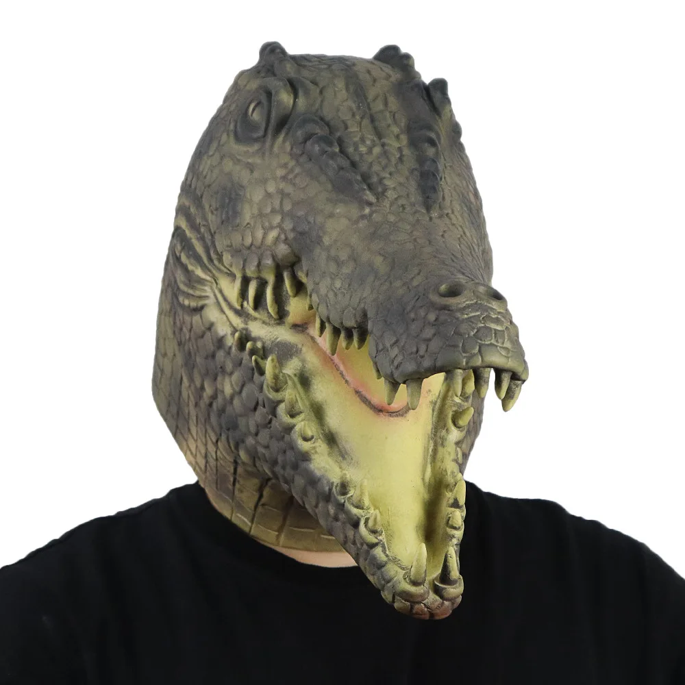 Funny Crocodile Mask Anime Dress Up Dinosaur Mask Menacing Animal Headgear Masks Cosplay Party Props