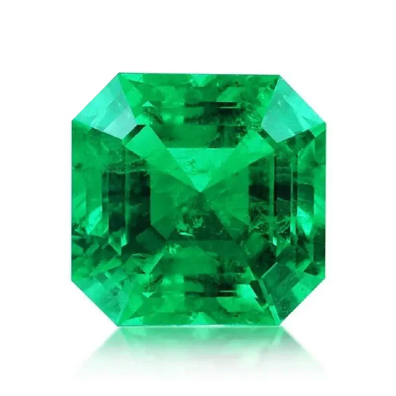 Lab Grown Colombia Emerald Asscher Cut Green Color Charm Beads for Diy Jewelry Rings Making Material Selectable AGL Certificate