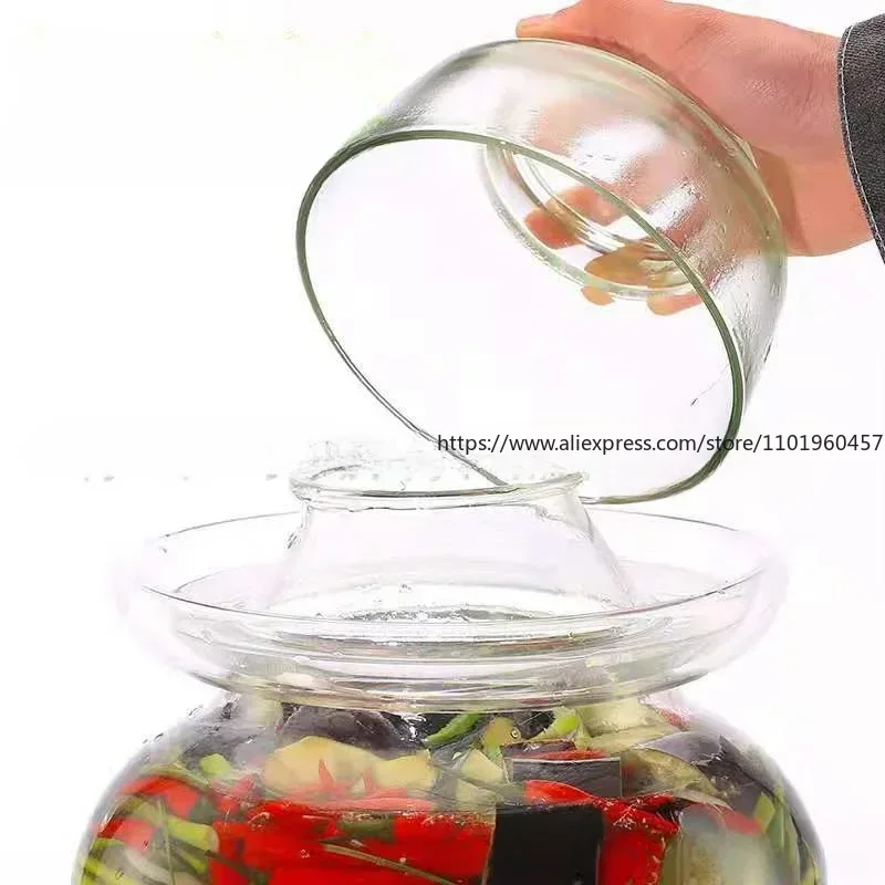 Jar Fermentation Crock Pickle Fermenting Sauerkraut Kimchi Jars Pot Traditional Chinese Storage Container Sealed Pickling Lid