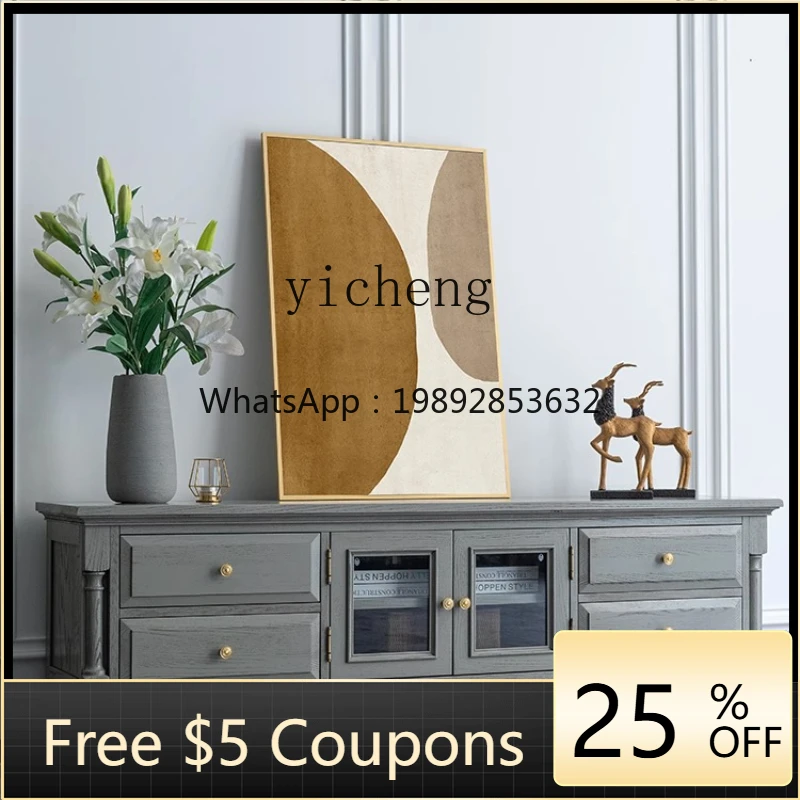 A1  gray TV cabinet, solid wood advanced gray video cabinet