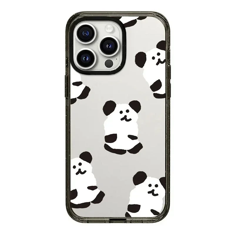 

2.0 Upgrade Acrylic Border Shadow Panda Phone Case Cover for iPhone 11 12 13 14 15 16 Pro Max Case for iPhone 16 Pro