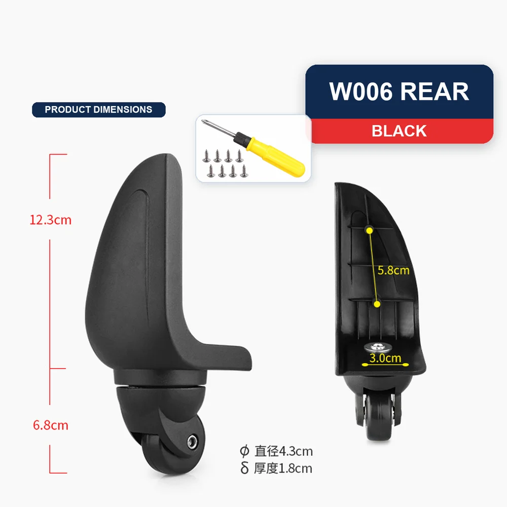 Rear Replacement Luggage Wheel For Lucky Club Wear Resistant Silent Smooth Rolling Caster Repair Part