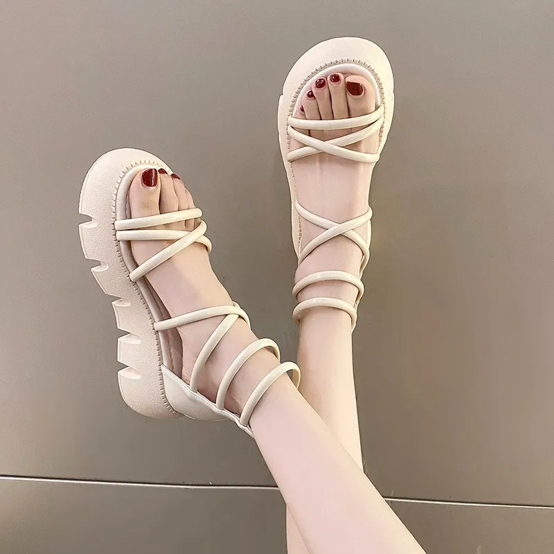 Shoes for Women 2023 New Gladiator Women\'s Sandals Summer Casual Sandals Women Back Zipper Shoes Female Roman Platform Sandals