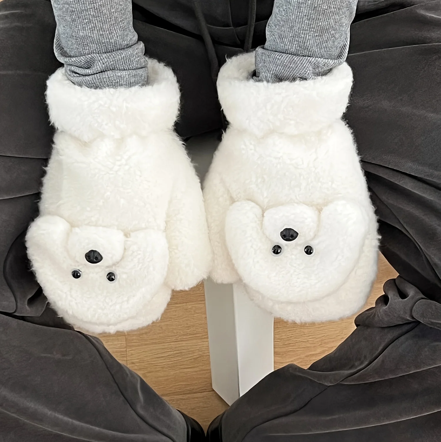 رقيق جرو أفخم القفازات الشتاء دافئ فروي قفازات لينة الدافئة الصوف بطانة لطيف شكل دفئا الطقس البارد في الهواء الطلق موضة والعتاد #6