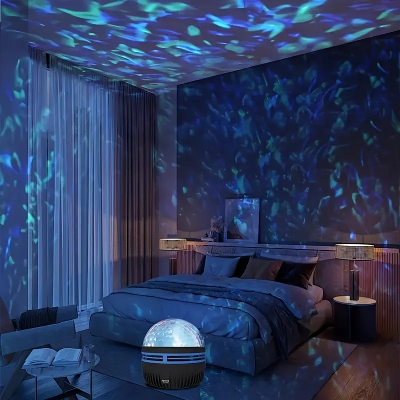 1pc Vibrant Water Ripple LED Projection Light,Remote Control,USB-Powered,RGB Atmosphere Projector for Bedroom,Home Theater Decor