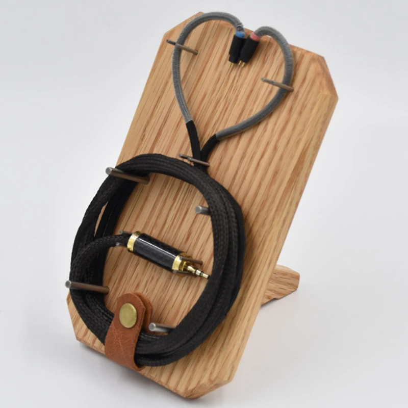 Wooden Wired Earphone Stand Custom Fever Grade Wire Display Storage Oak Stand Solid Wood Creative Design Wire Headphone Stand