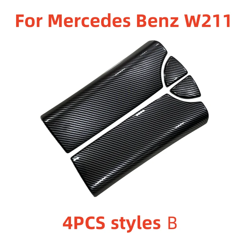 Carbon fiber Car Center Console Lid panel Armrest Box Trim Protective Cover Stickers For Mercedes Benz E class W211 2003-2008