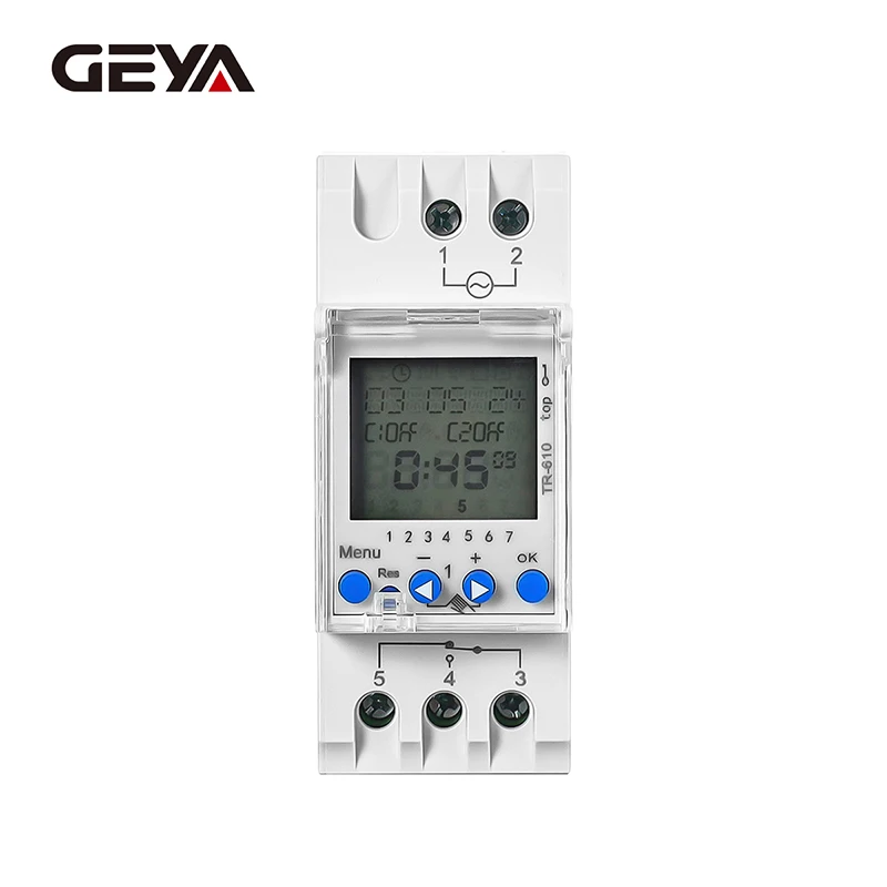 GEYA TR610 16A Digital Time Switch Weekly Programmable AC220V-240V Time Controller with Summer/Winter Function Multi-language