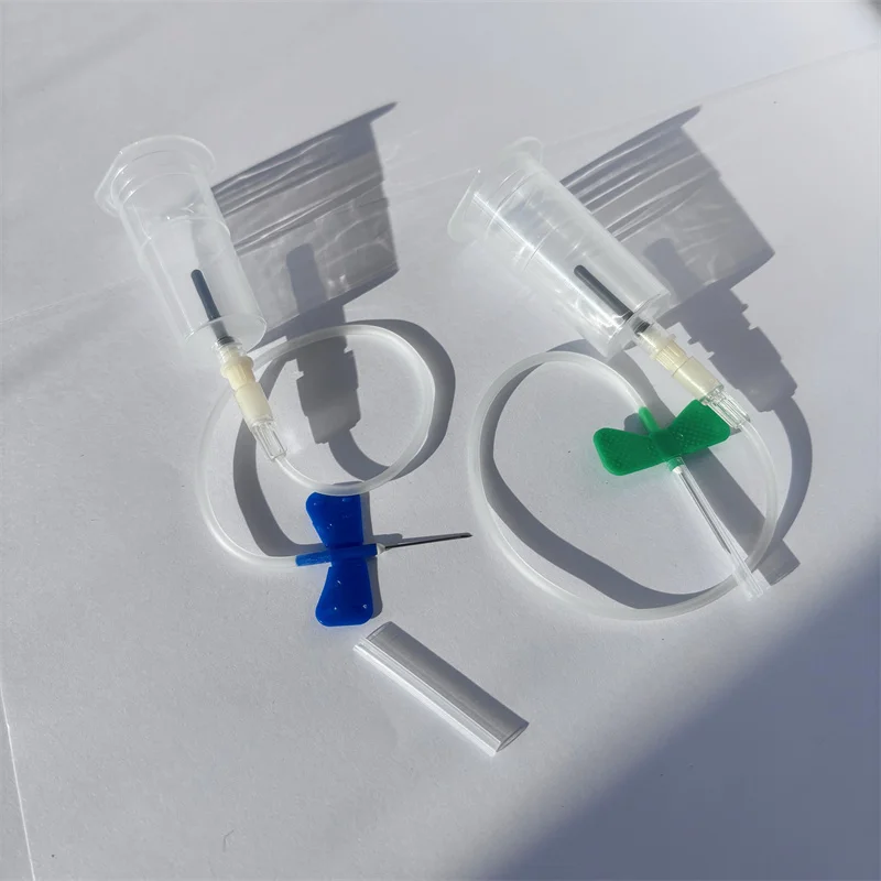 Safety Blood Collection Set ,Disposable 21G 23G Butterfly Needle+Plastic Vacuum Needle Holder Pet Medical Laboratory Consumables
