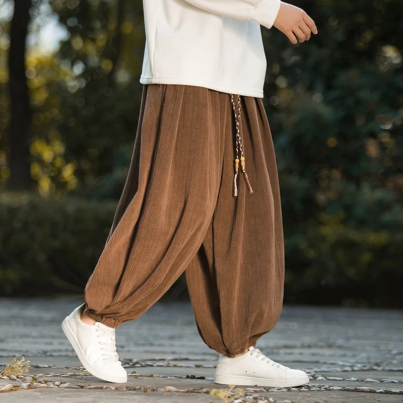 

Мужские вельветовые брюки-карго свободного кроя для весны и осени, повседневные, модные, больших размеров, дышащие, с эластичным поясом