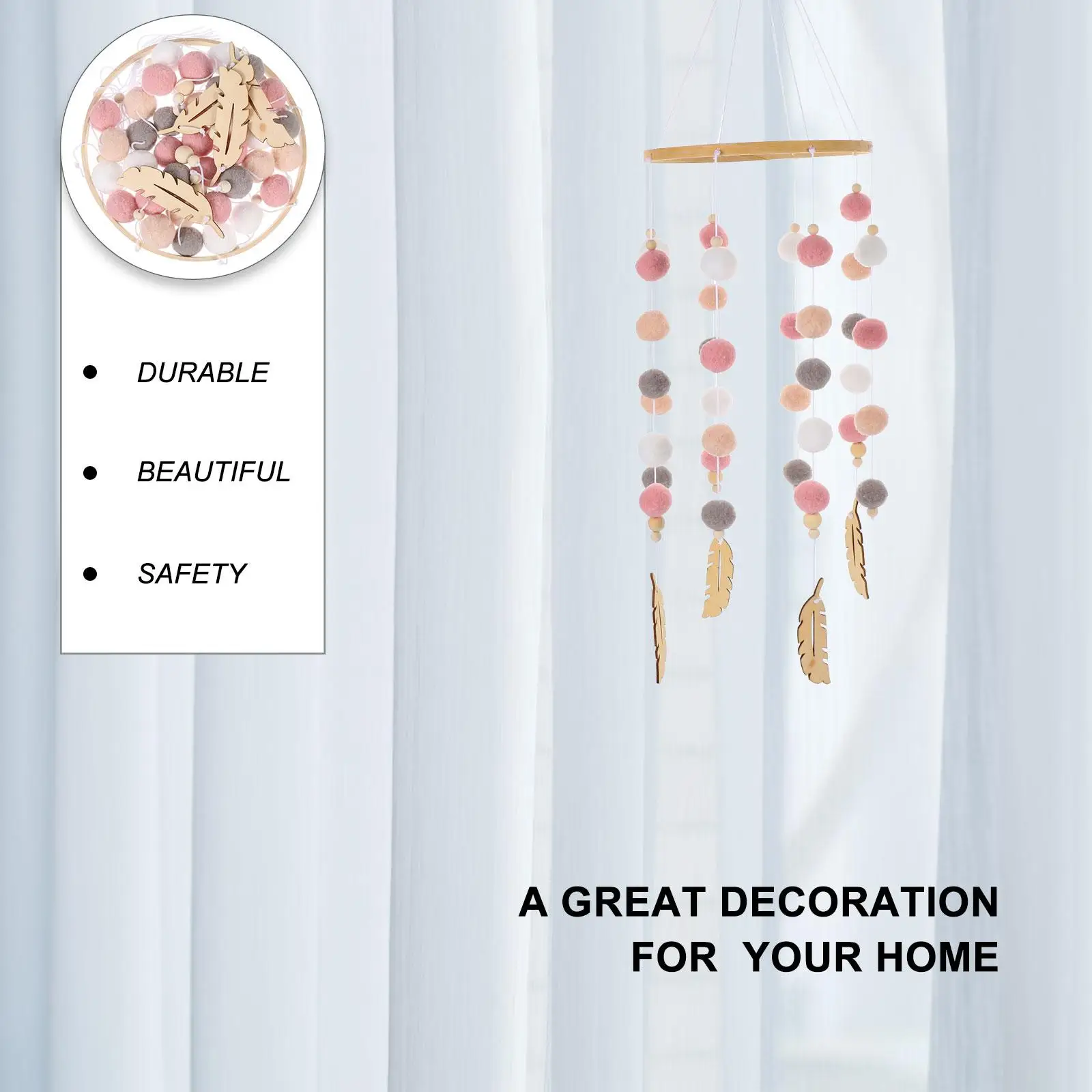 Ball Wind Chimes Crib Decor Accessories Baby Bed Windchimes Hanging Bedside Bells Ornament