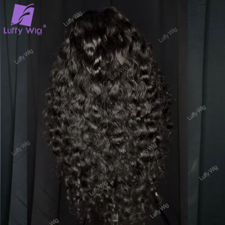 Long Curly V Part Wig Human Hair Brazilian Remy Thin VPart Wigs No Leave Out Middle U Part Wig Glueless For Black Women LUFFY
