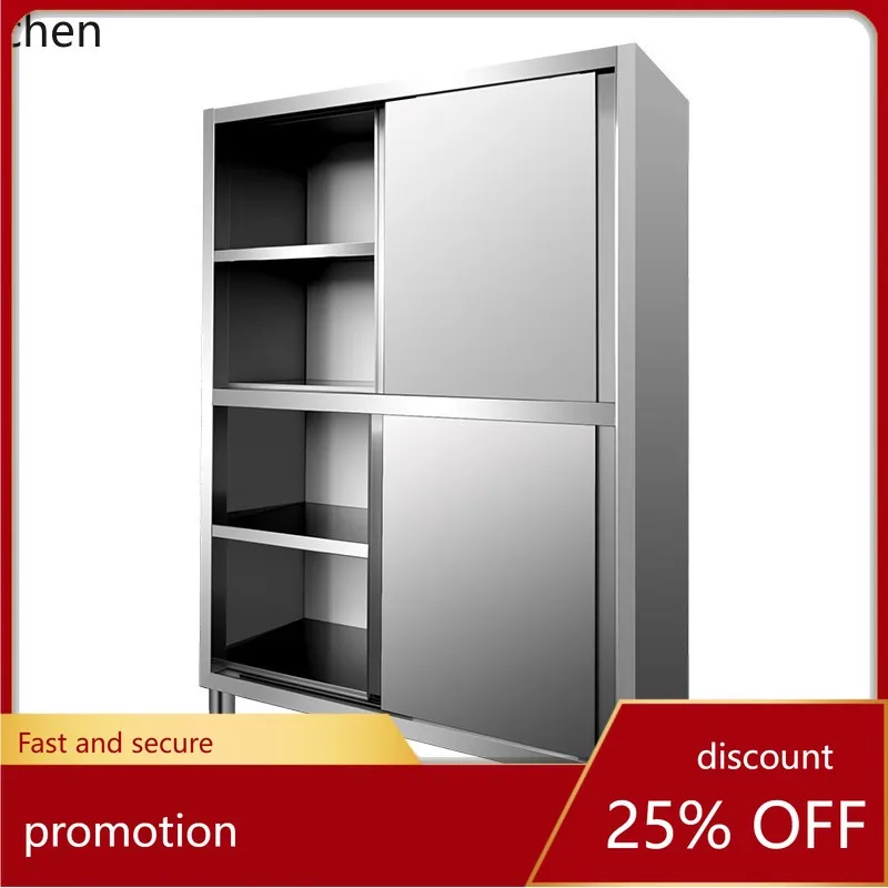 ZML Commercial Stainless Steel Four-Door Cabinet Household Simple Four-Door Storage Cabinet