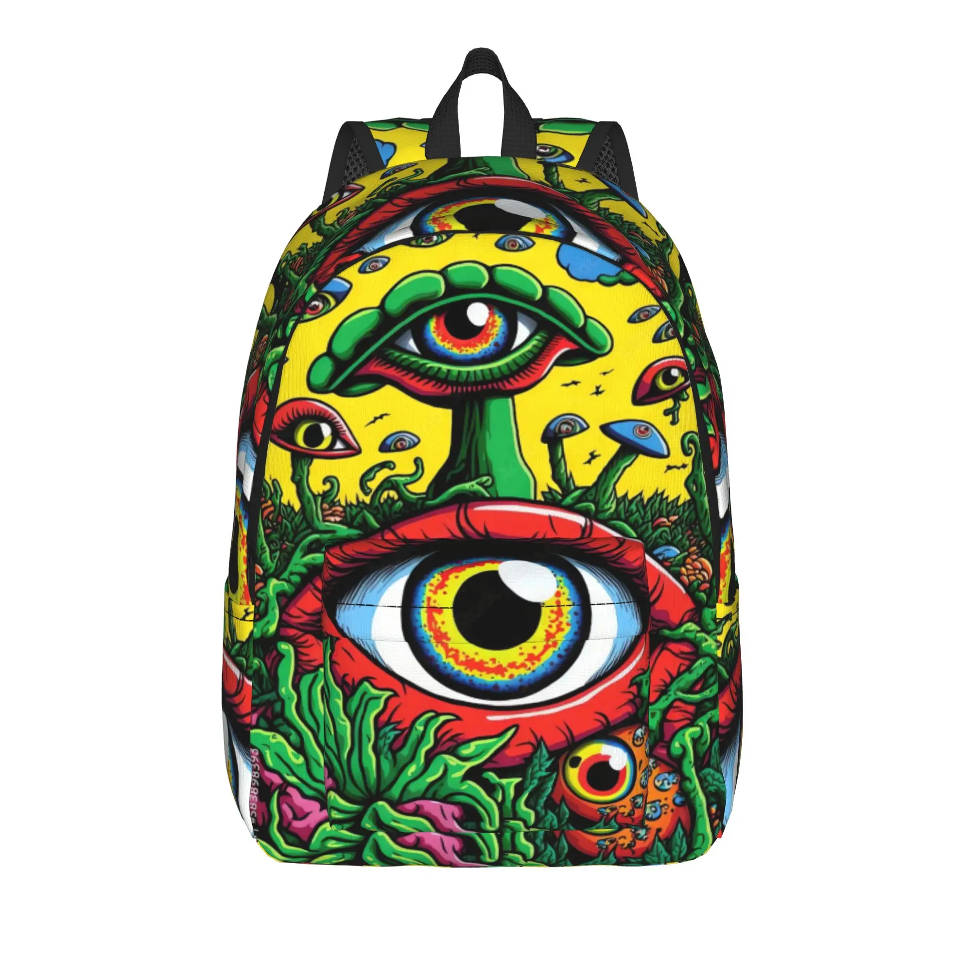 Novel Fun Multi‑eyes Trippy Monster Backpack  Outdoor Backpacks Girl Colorful Durable High School Bags Cool Rucksack