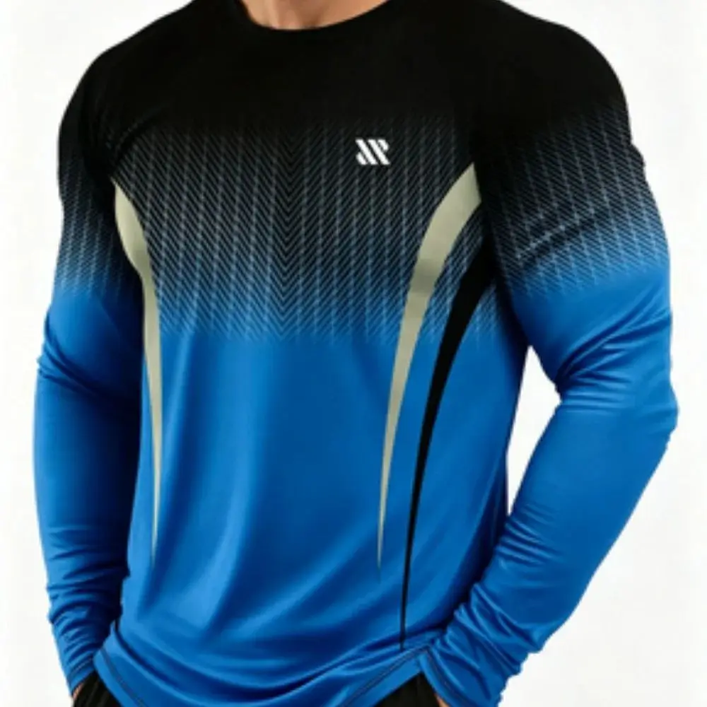 Modisches Langarm-Sportshirt mit Farbverlaufmuster, atmungsaktiv, bequem, lässiges Sport-Oberteil, Unisex, vielseitiger Stil, Kinder-T-Shirt – Detail 6