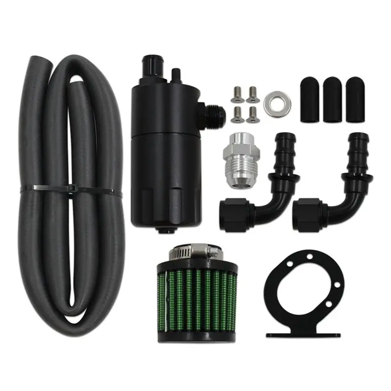 

Durable-10AN Oil Catch Can 10AN 5/8 Fuel Line Fitting Kit Universal Baffled Catch Can Kit With Fuel Hose
