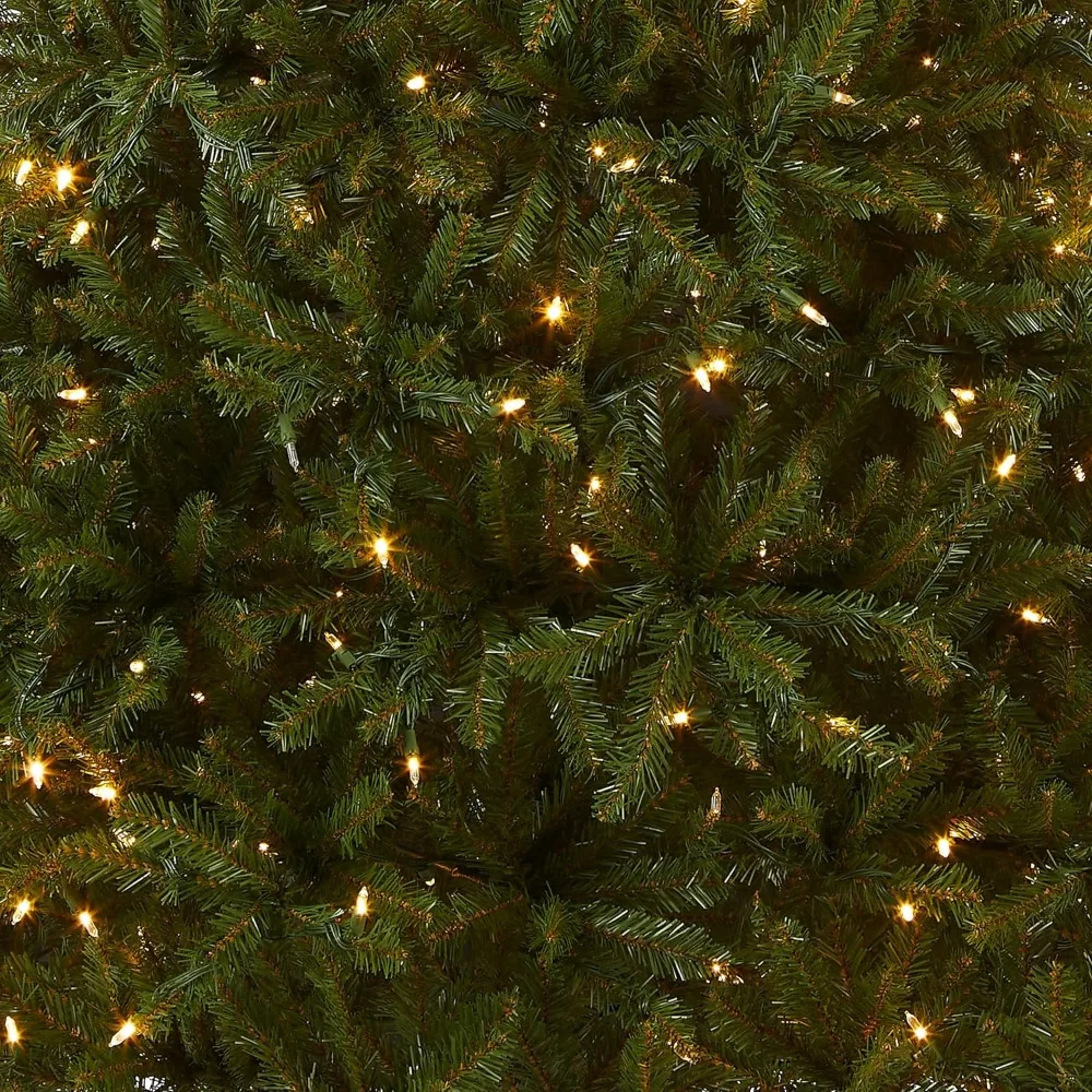 Pre-Lit Artificial Full Christmas Tree, Green, Dunhill Fir, Dual Color LED Lights, Includes and Stand, 7 Feet