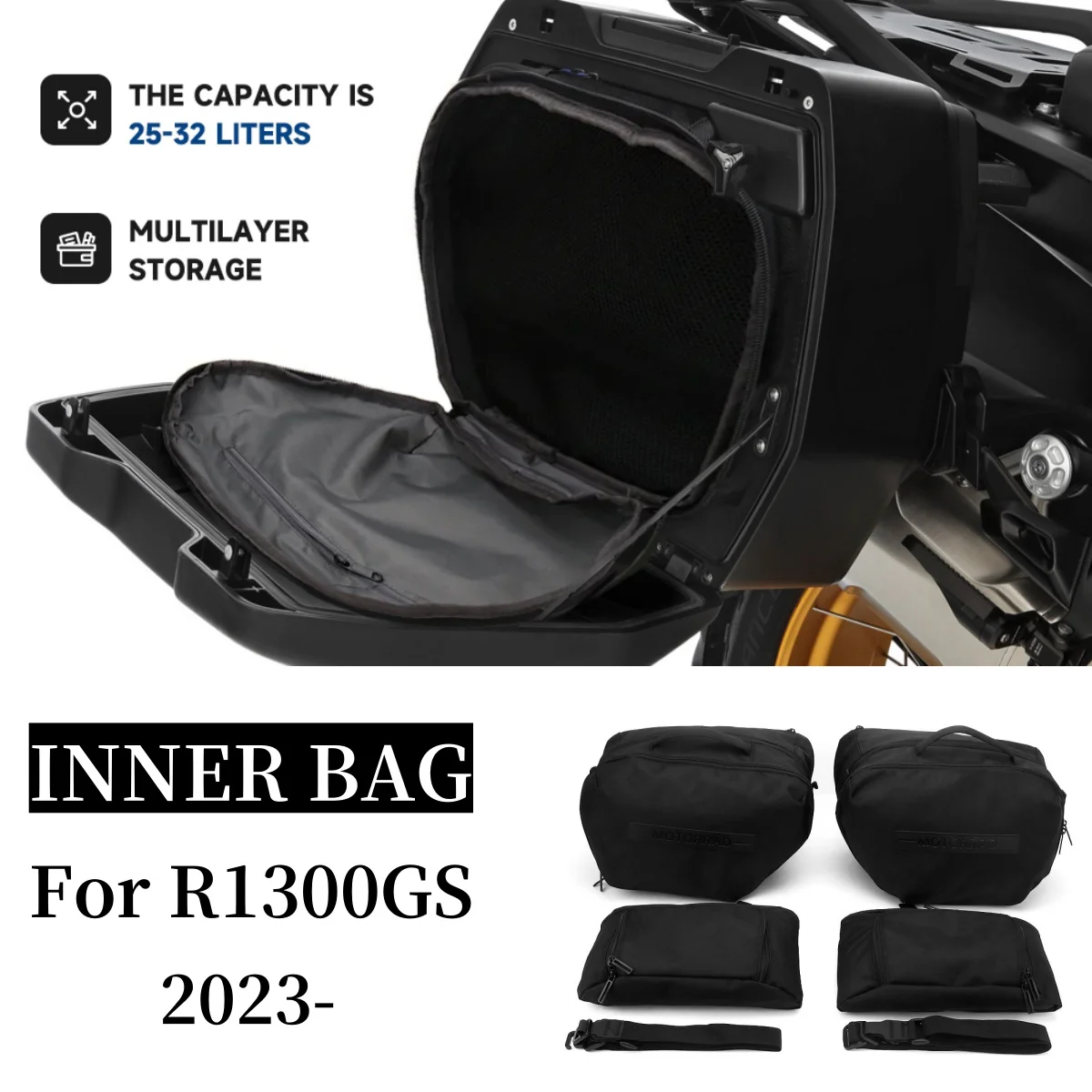 

New For BMW R1300GS R 1300 GS r1300gs R1300 GS 2023 2024 Motorcycle Suitcases Inner Bag Toolkit Side Case Pannier Saddle Bag Kit