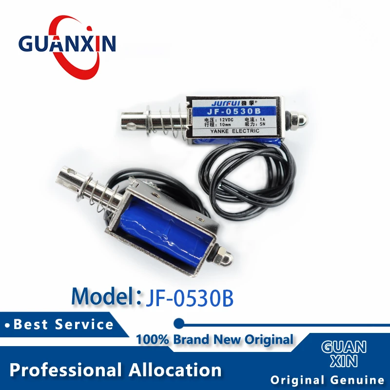 

JF-0530B через раму двухтактный электромагнит постоянного тока DC12V24V, ход 10 мм, сила всасывания, 50 г JF-0530