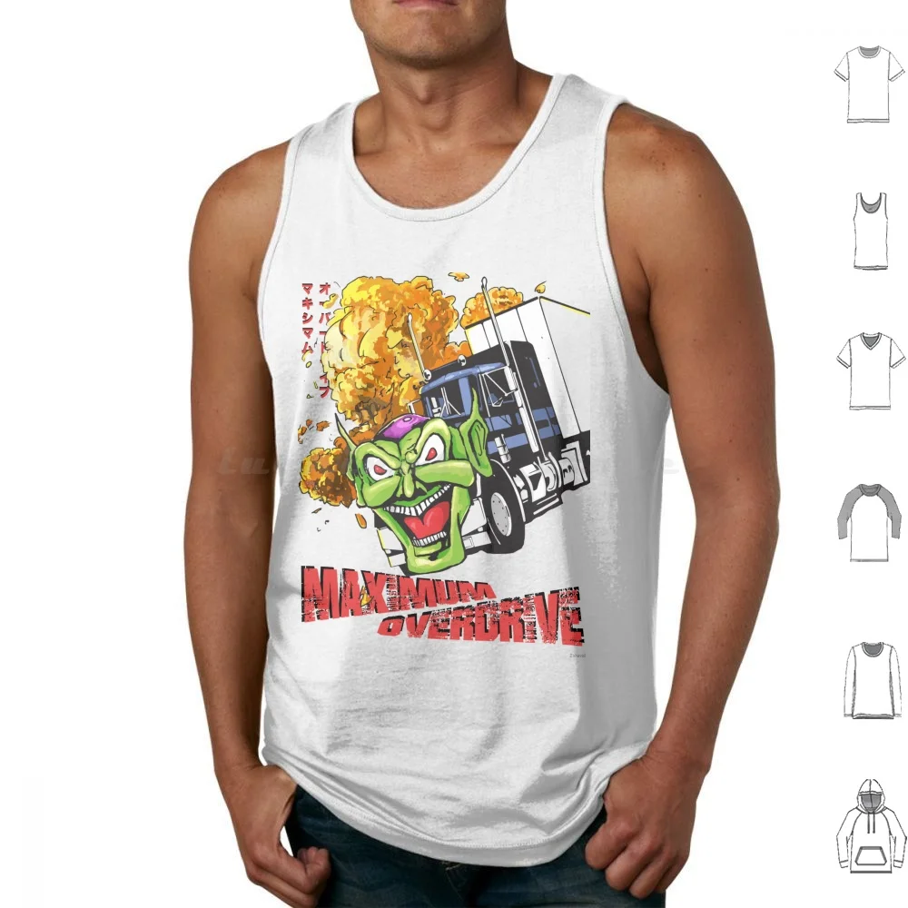 Overdrive Tank Tops Vest Sleeveless Overdrive Steven King Horror Movie 80s Movies Cult Movies Semi Truck Green Goblin