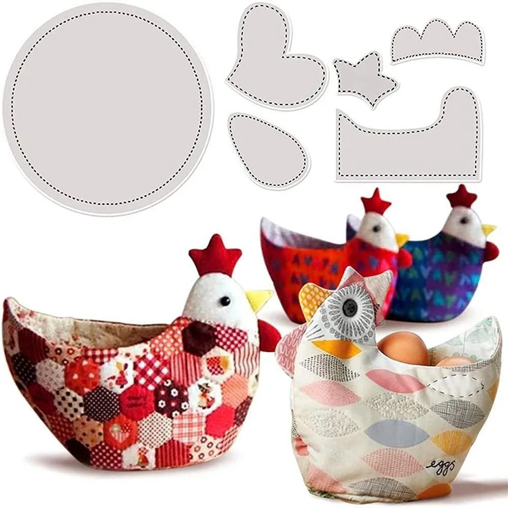 

6pcs/set Easter Chicken Basket Template Quilting Ruler Practical Sewing Stencil Drafting Tools For DIY Crafts Sewing Craft Ruler