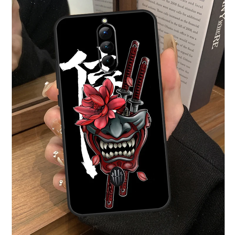 Samurai Oni Mask Case For Nubia Red Magic 10 Pro Plus 6 7 Pro 6S 7S 5G 6R RedMagic 9S 8S 8 9 Pro Plus Coque - view 3