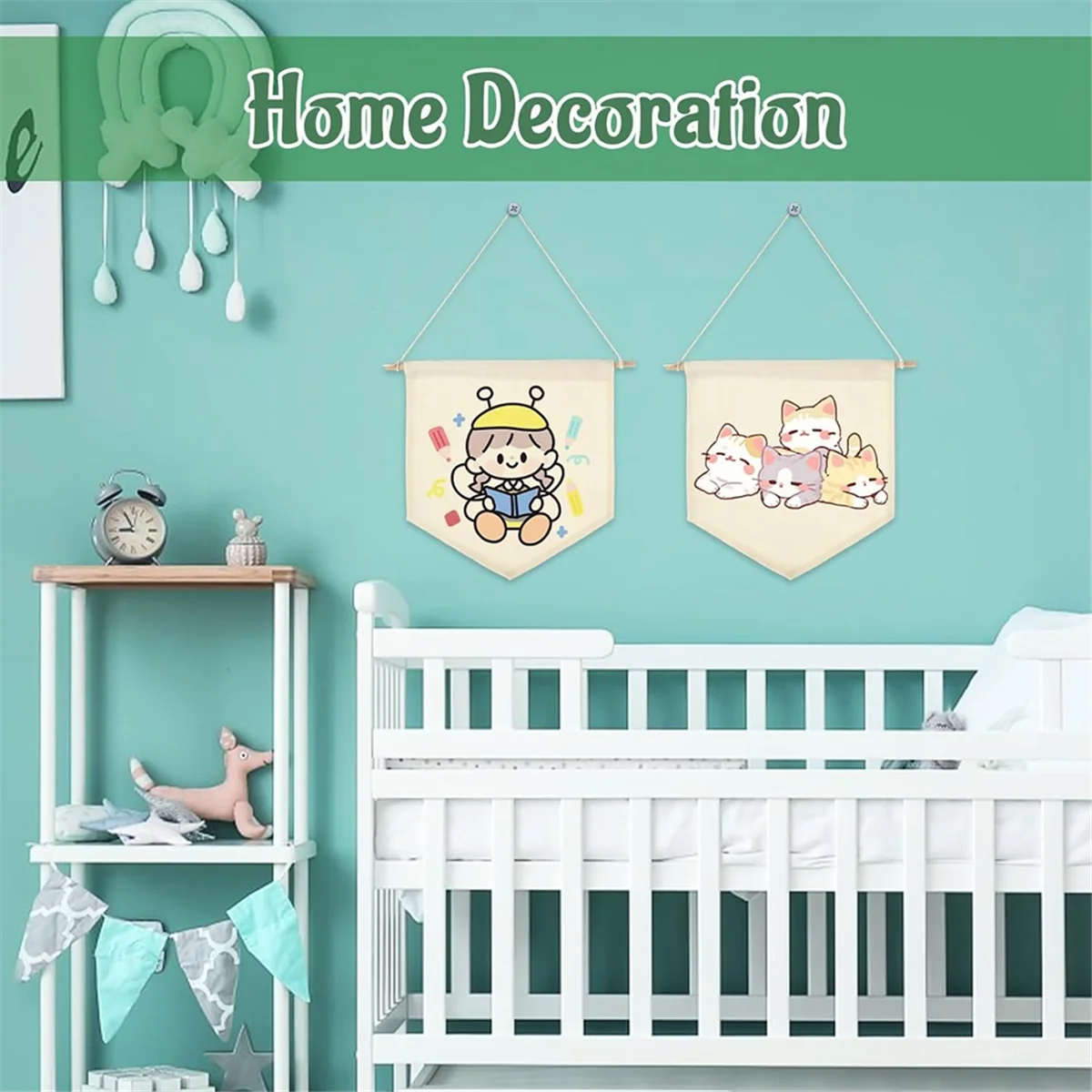 2025+ 6 قطع من لافتة القماش الفارغة، لافتات قماشية مع وتد خشبي، حامل لافتة عرض جدارية من المينا لدبابيس المينا