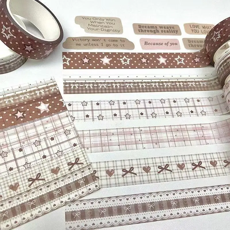 1,5 cm x 5 m Retro-Themen-Washi-Tape mit Blumen- und Karomuster für DIY-Scrapbooking, Journal, Handarbeiten, Geschenkdekoration. – Detail 3