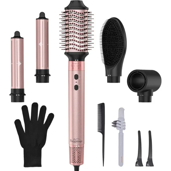 

Brightup Air Styler, Professional Hair Dryer Brush with 110,000 RPM High-Speed Negative Ionic Blow Dryer, Auto Wrap Curlers