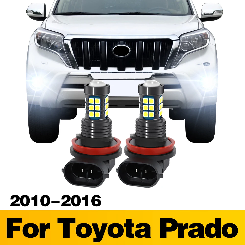 

2 шт. светодиодные лампы автомобиля передние противотуманные фары аксессуары для Toyota Prado 2010 2011 2012 2013 2014 2015 2016