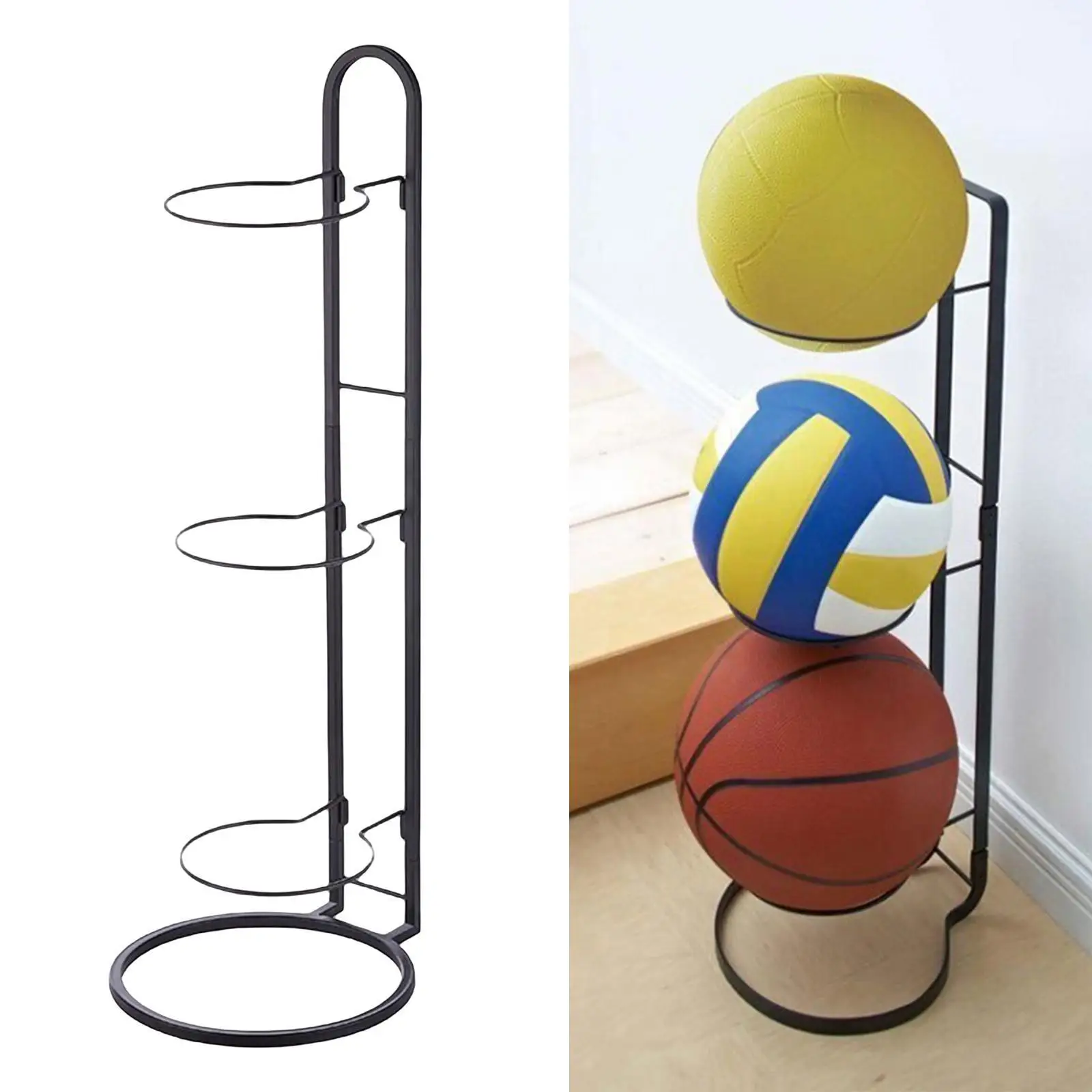 Zwart Metaal Basketbal Display Opbergrek Plank Ballenhouder Ruimtebesparing