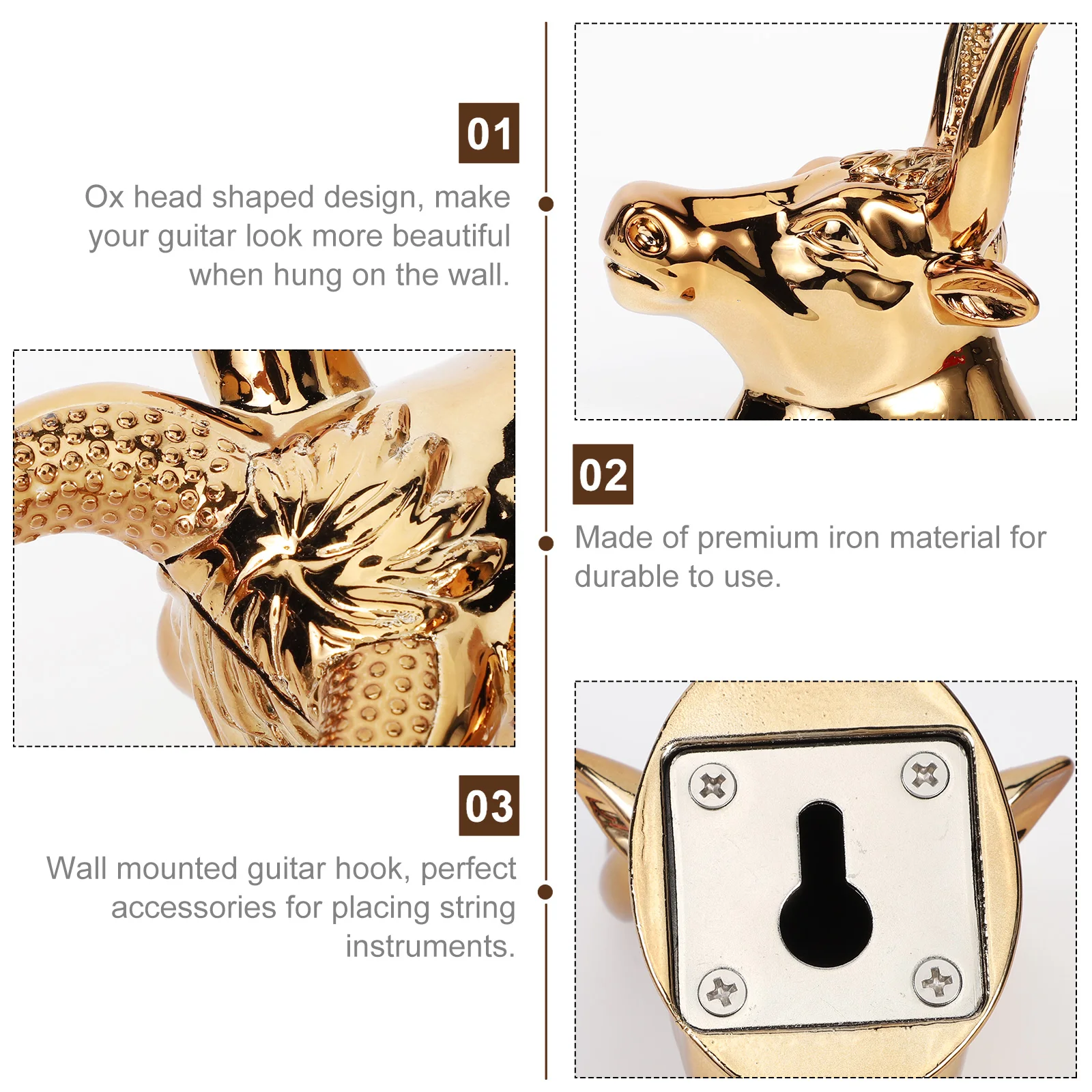 

Bull Head Guitar Hook Hanger Wall Mounted For Acoustic Violin Ukulele Instrument Stand Holder Display Accessories Guitar Wall