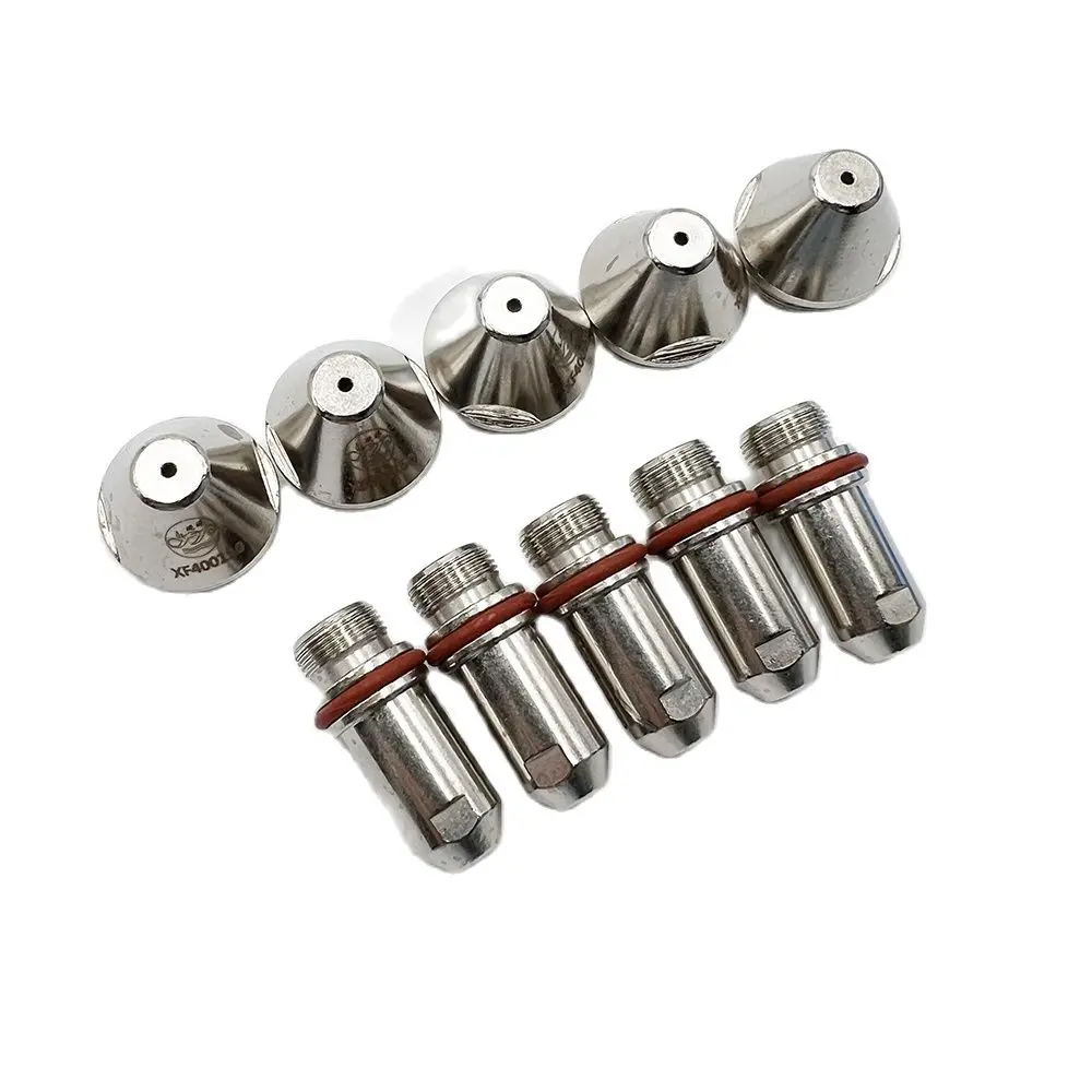 FY-XF400 FY-XF400H A400 FY400 FY-400 Plasma Torch 5pcs Tip Nozzle and 5pcs Electrode fit Huayuan Plasma Cutter Cutting Machine