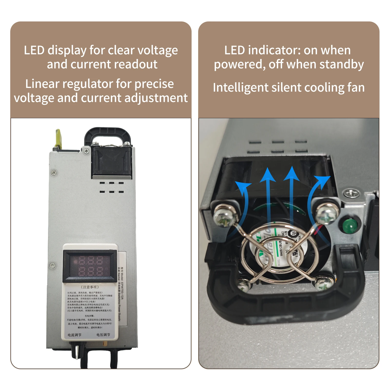 LiFePO4 Charger12V 62A Rated 60A Continuous 110–240V AC Adjustable Output 3–15 V Fast-Charging Adapter for LiFePO4 Batteries