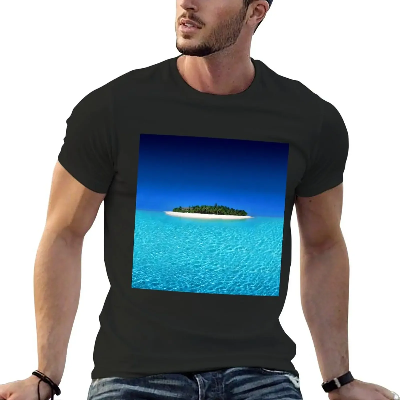 Exotic Private Island T-Shirt cute tops street wear oversized t shirt vintage t shirt men