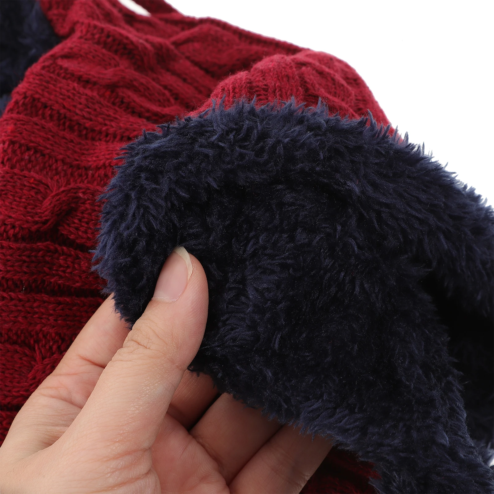 

Fleece Knitted Hat Ski Balaclava Unisex Neck Hoodies Cap Hats for Women Male