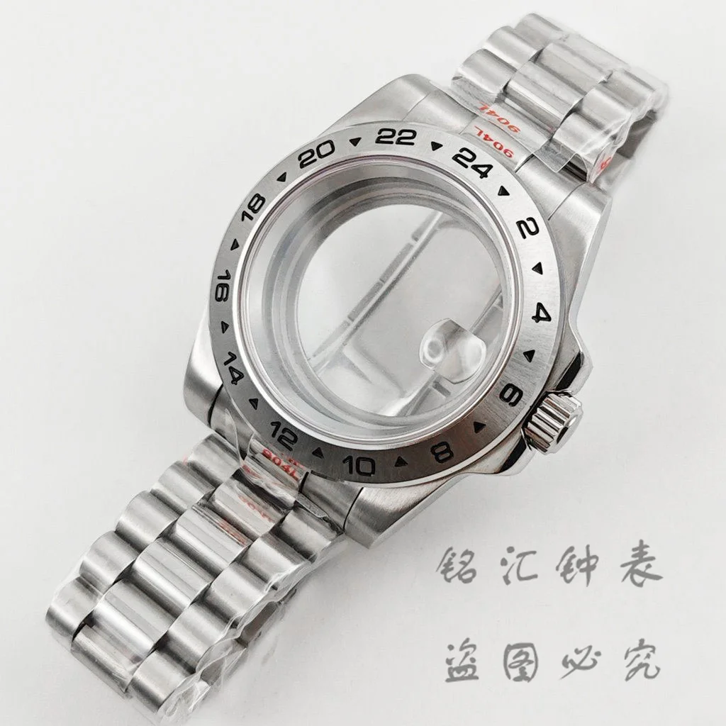 

40mm Case NH35 Explorer Presidential Bracelet Sapphire Crystal GMT Watch Case Waterproof for NH34 NH35 NH36 ETA2824 Movement