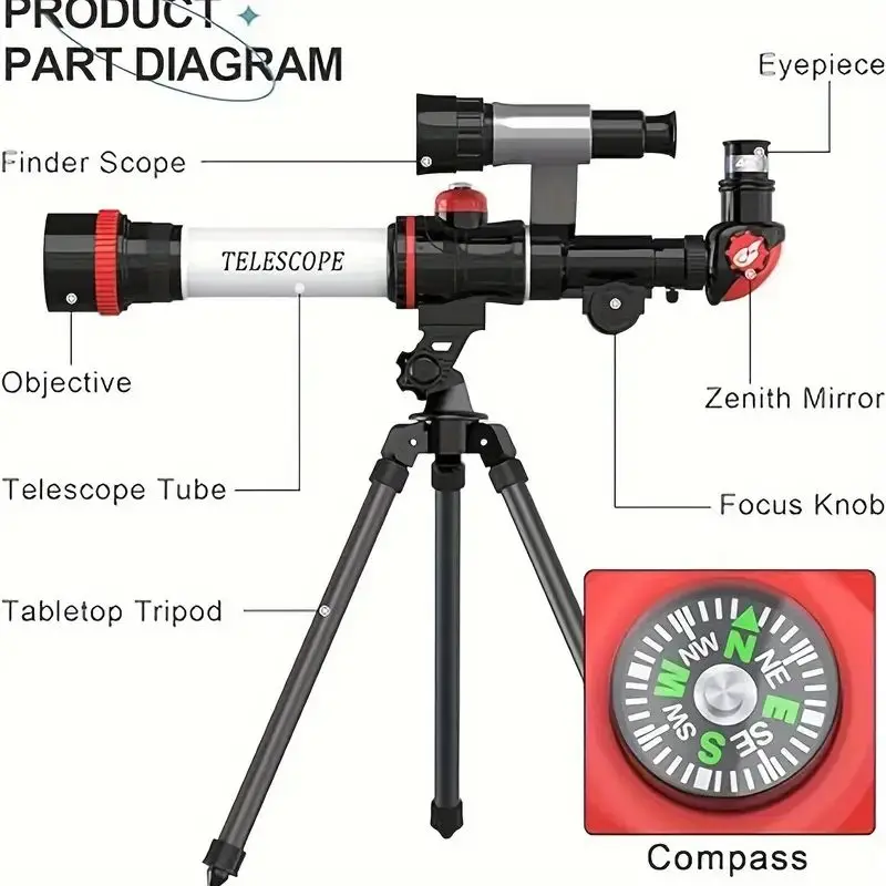 HD High Magnification Scientific Astronomical Telescope Set, Portable and Adjustable Professional Telescope view 6